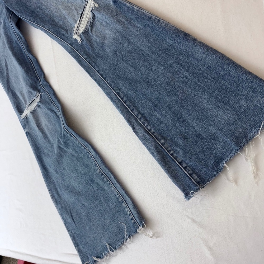 Flying Monkey Mid-Rise Flare Distressed Raw Hem Jeans BY4720L Blue Size 29 - Picture 5 of 12